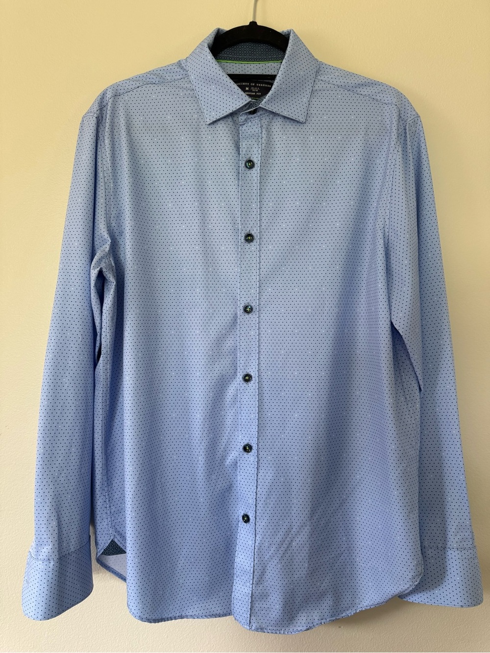 Society of Threads Light Blue Microdot Men’s Dress Shirt Size M